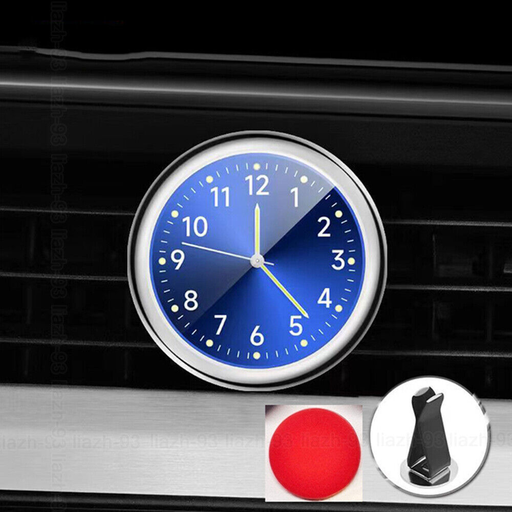 1x Auto Car Dashboard Clock Stick-On Watch Quartz Blue Accessories For Car Boat