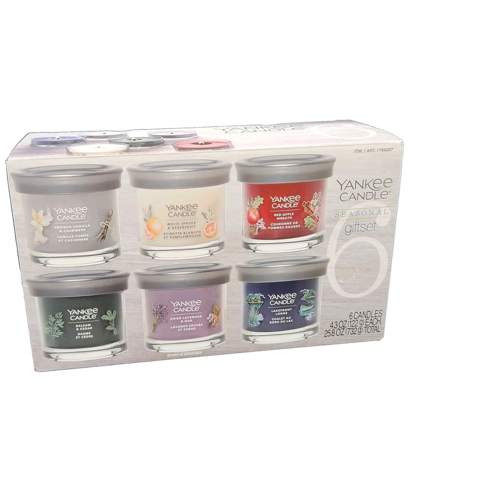 Yankee Candle Holiday Gift Set with 6 Clear Glass Jar 4.3 oz Candles-image
