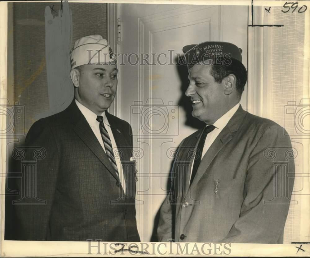 1963 Press Photo Marine Corps League Head Meets With New Orleans Commander