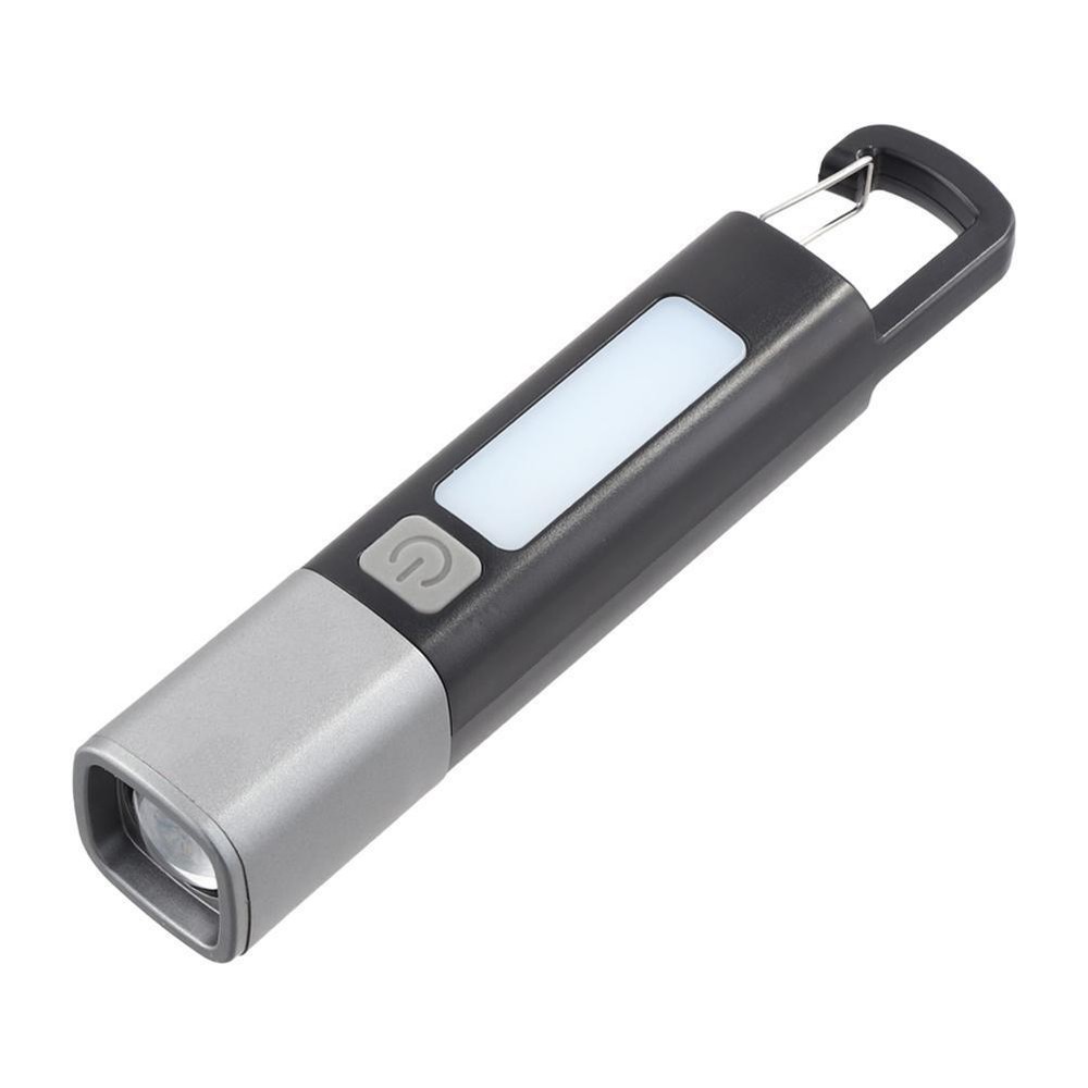 USB Rechargeable Zoomable LED Flashlight with Hook Torch T7N7