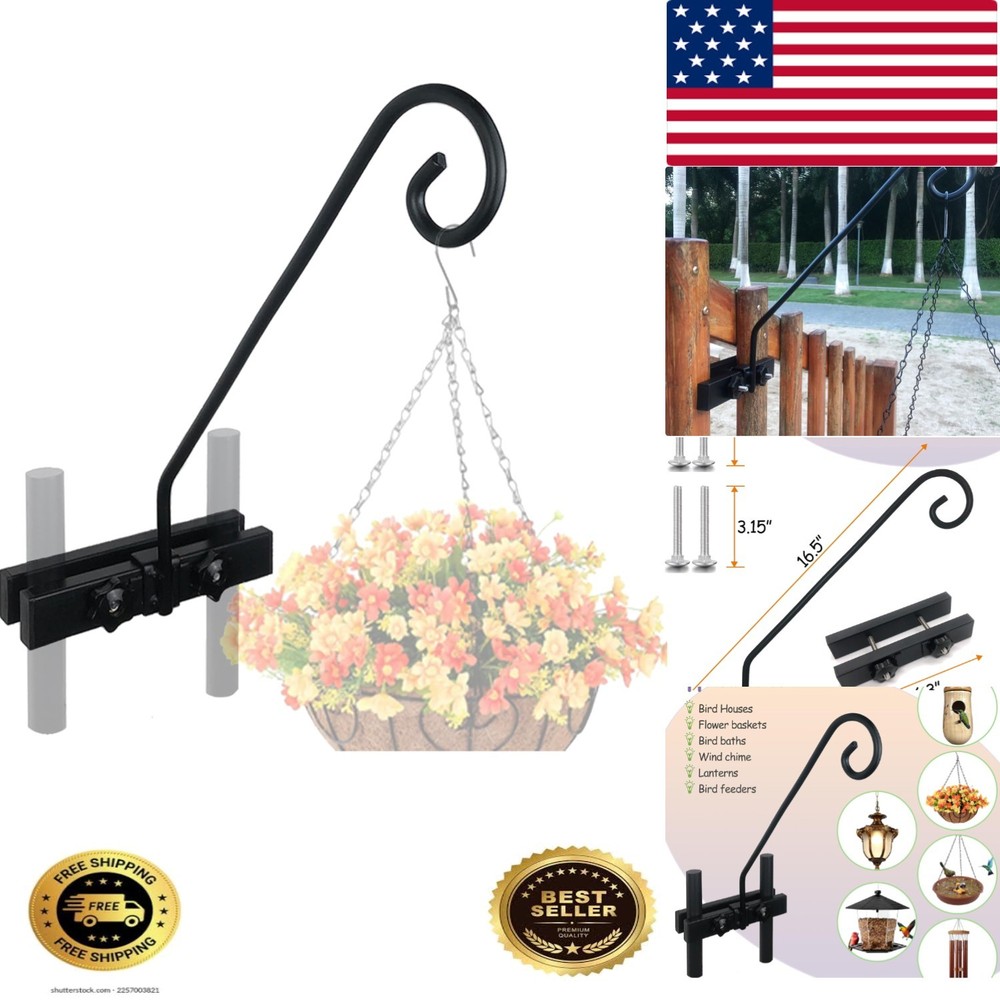 Deck Hook Rail Suitable for Hanging Flower Baskets Wind Chimes Planters Bird ...