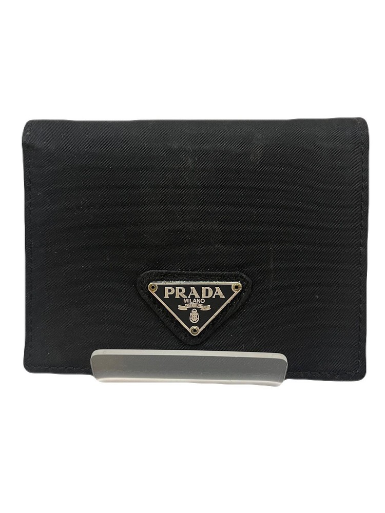 PRADA Black Nylon Fold Wallet Pre-Owned Model E1025-15