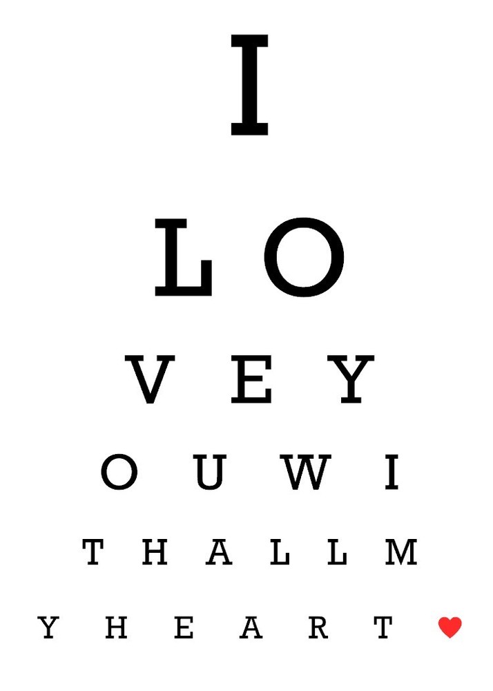 Valentine's Day Eye Test Vinyl Decal Sticker - Design 7