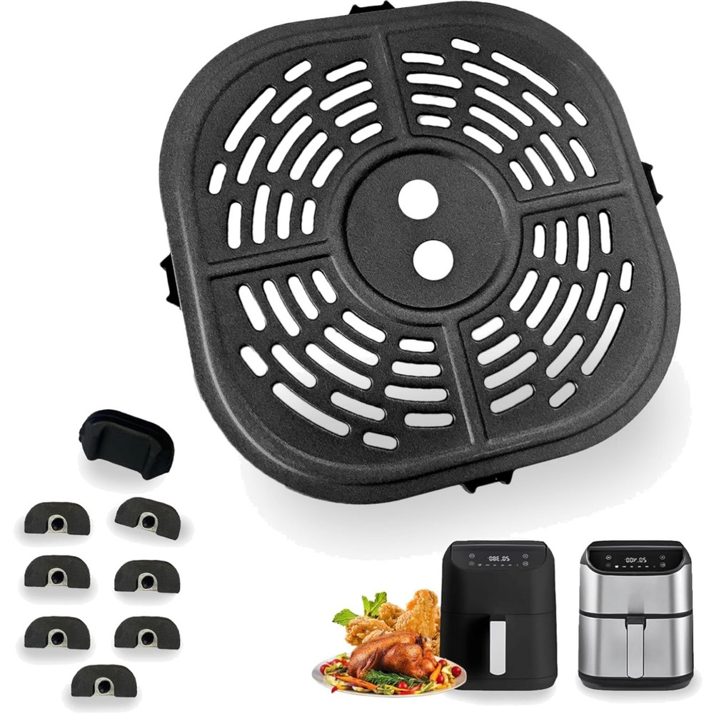 Square Air Fryer Crisper Tray Nonstick Food Grade Carbon Steel for Bella 6QT