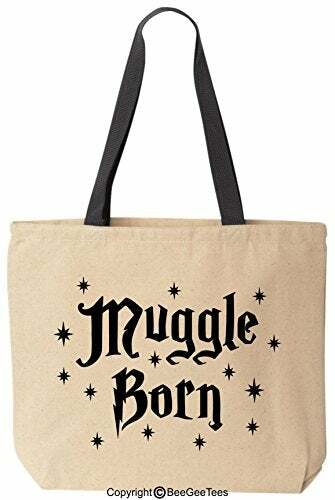 Mug Born Stars Funny Reusable Canvas Tote Bag (Black Handle)