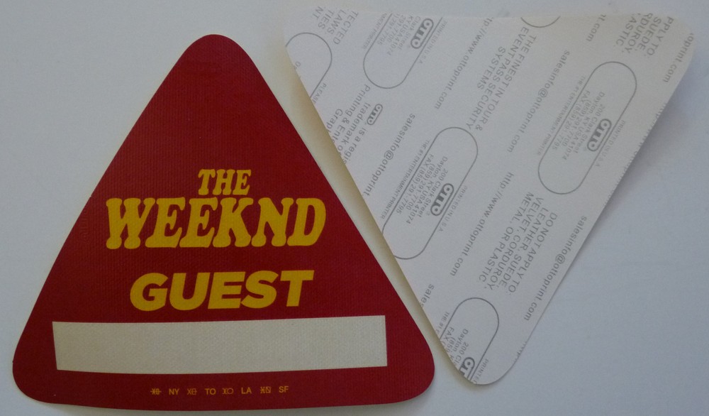 The Weeknd Concert Tour Red Guest Backstage Pass D3