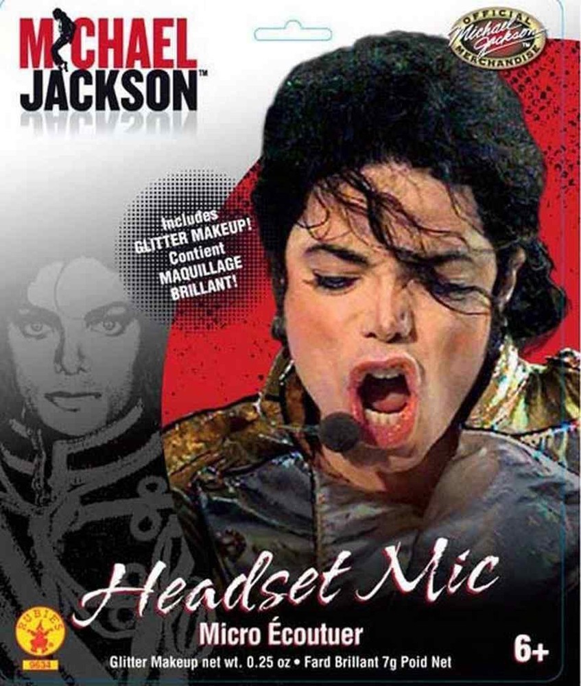 Michael Jackson Headset Mic Microphone Fancy Dress Halloween Costume Accessory