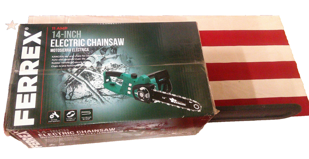 Ferrex 14-Inch 11 Amp Powerful Electric Chainsaw for Cutting Wood