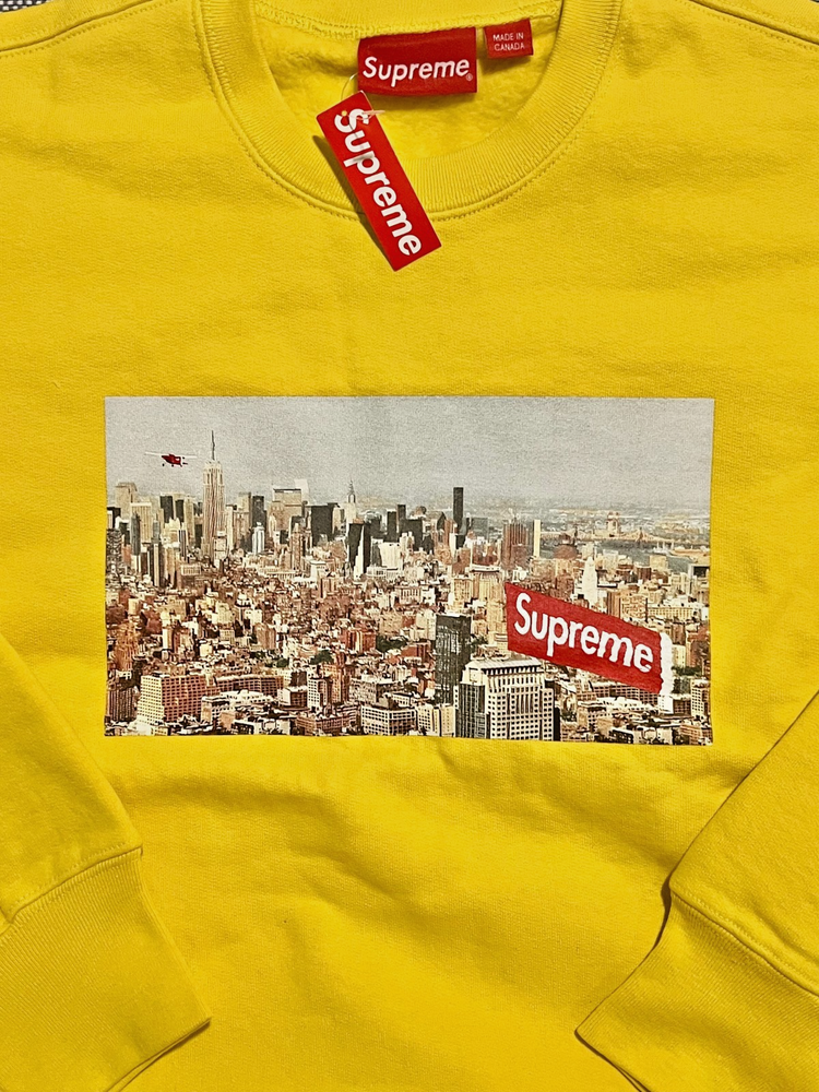 Supreme Aerial Crewneck Sweatshirt Size Small Yellow FW20 2020