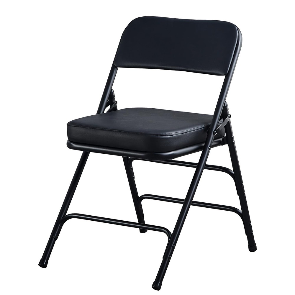 Folding Chairs with Ultra Thick Padded Seat for Indoor Comfort Foldable Design