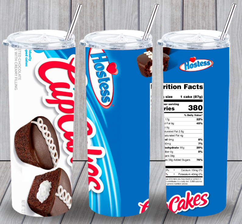 Hostess Cupcakes Multicolor 20oz Insulated Tumbler Lid Plastic Straw New