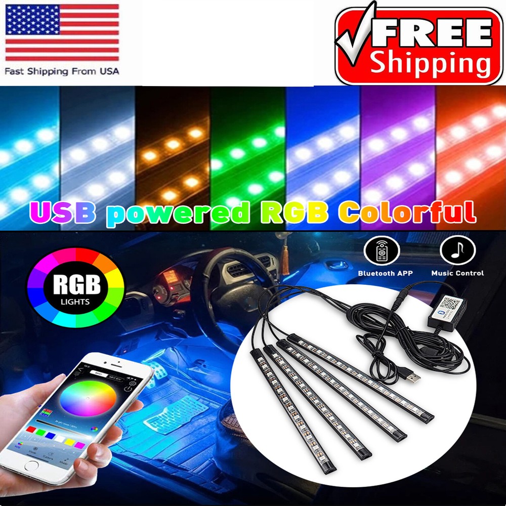 Car Interior Accessories RGB LED Atmosphere Floor Decorative Strip Lamp Lights