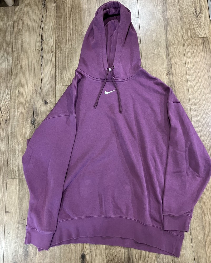 Nike Hooded Sweatshirt Womens XL Hoodie Pullover Oversized Center Swoosh