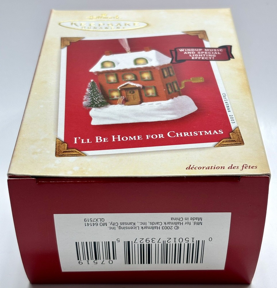 *NEVER OPENED* - 2003 Hallmark Ornament - I'LL BE HOME FOR CHRISTMAS - Windup