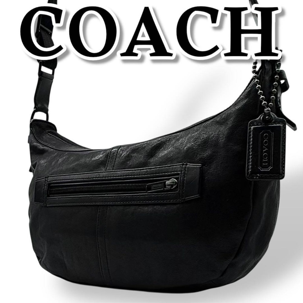 Coach Bowery Leather Crossbody Bag Black Authentic Like New