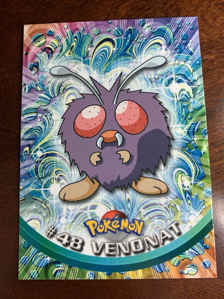1999 Topps Pokemon TV Animation Black Logo Venonat Card #48 Free Shipping