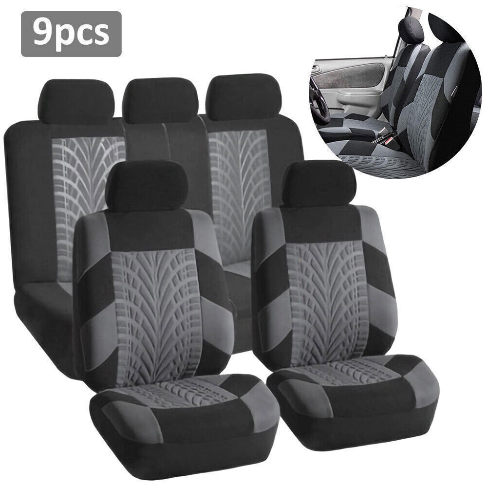 Grey Universal Protectors Full Set Auto Seat Covers Fit For Car Truck Van 9pcs