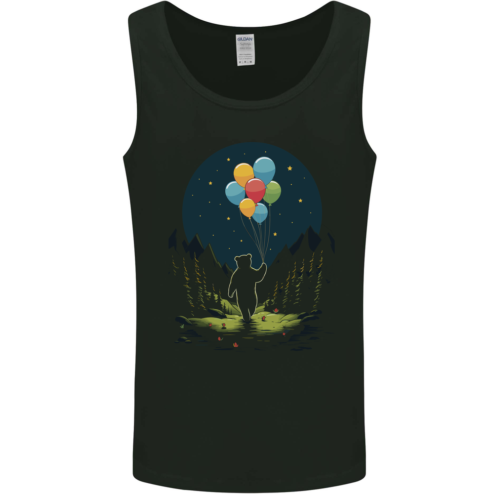 A Teddy Bear Holding Balloons Fantasy Mens Vest Tank Top