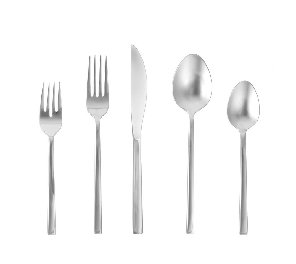 Fortessa Arezzo 18/10 Stainless Steel Flatware, 5 Piece Place Setting, Servic...