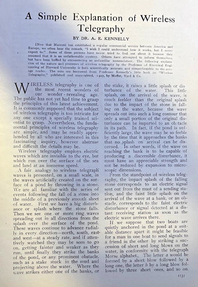 1907 Simple Explanation of How Wireless Telegraphy Works