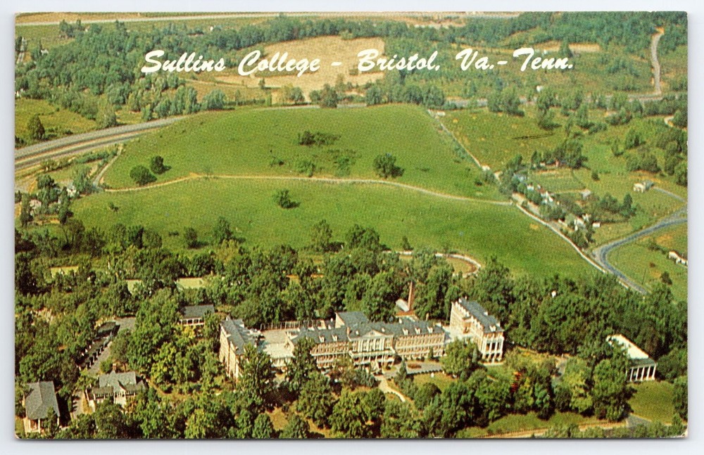 1961 TN VA Sullins College Bristol College for Women Aerial View postcard