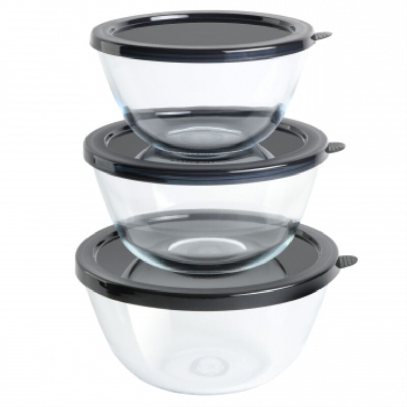 Babish 6 Piece Borosilicate Glass Mixing Bowl Set With Lids