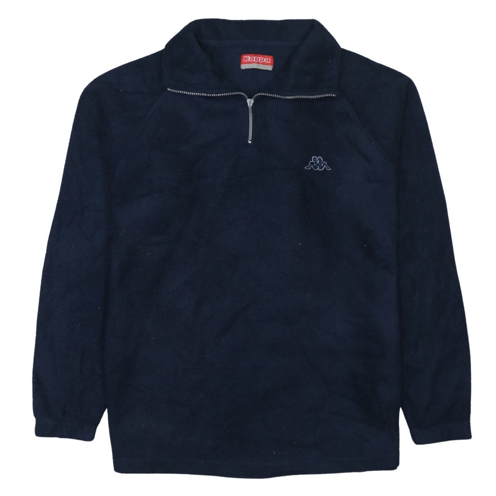 Kappa Mens Fleece Jumper Navy Blue 1 4 Zip Embroidered Logo Pullover Top XL