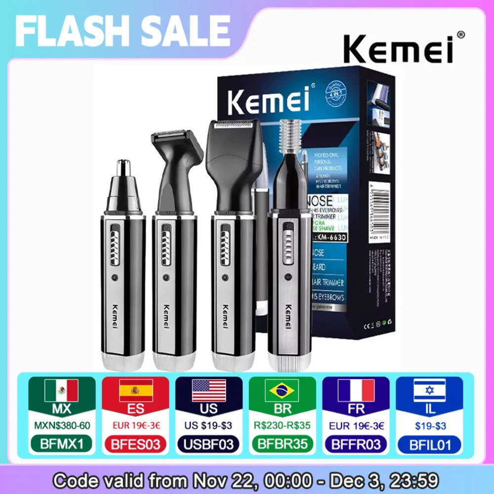 4in1 Rechargeable Nose Trimmer Beard Trimmer for Men Ear Eyebrow Nose Hair Trimm
