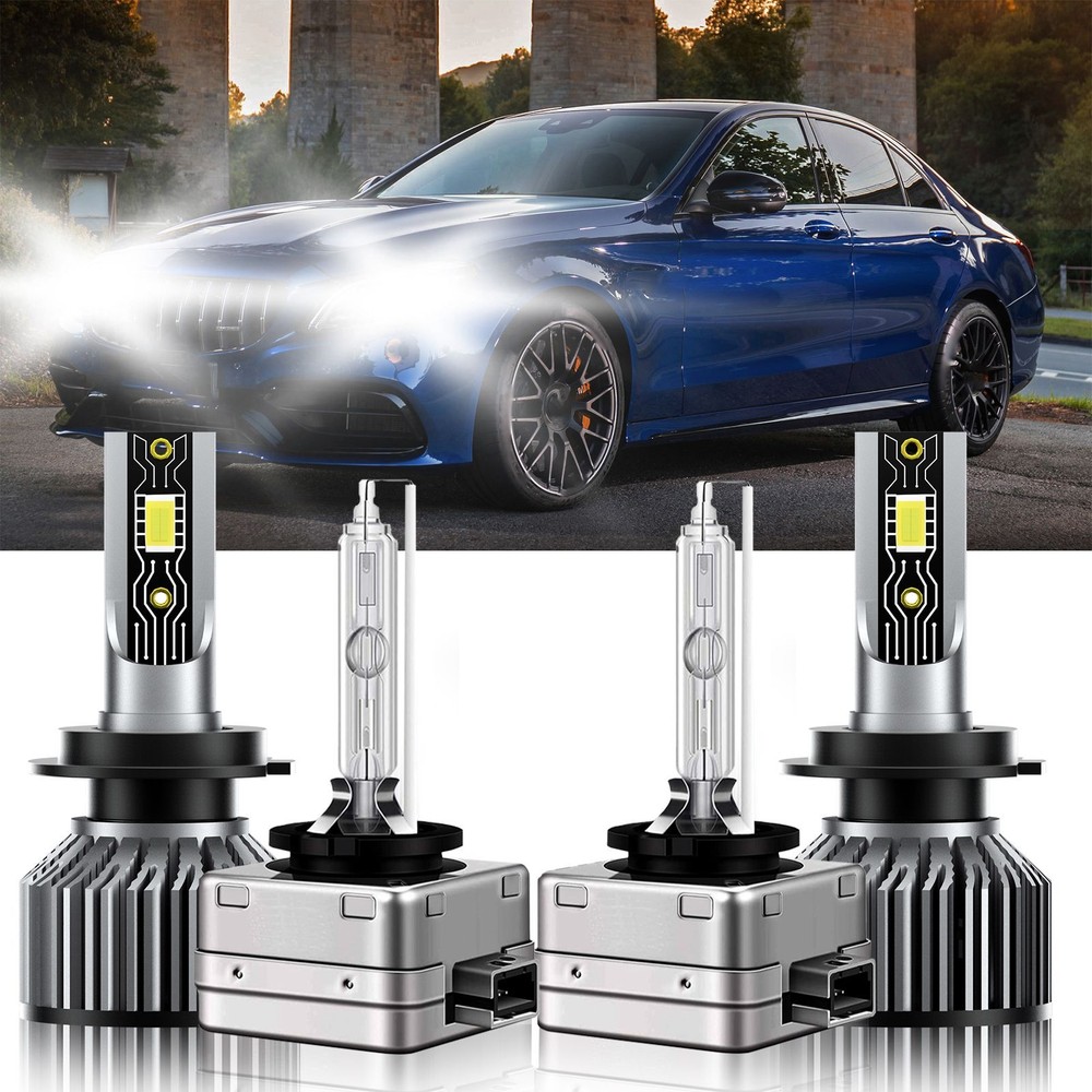 For Mercedes-Benz C63 AMG 2008-2014 H7 D1S LED HID Headlight High Low Beam Bulbs