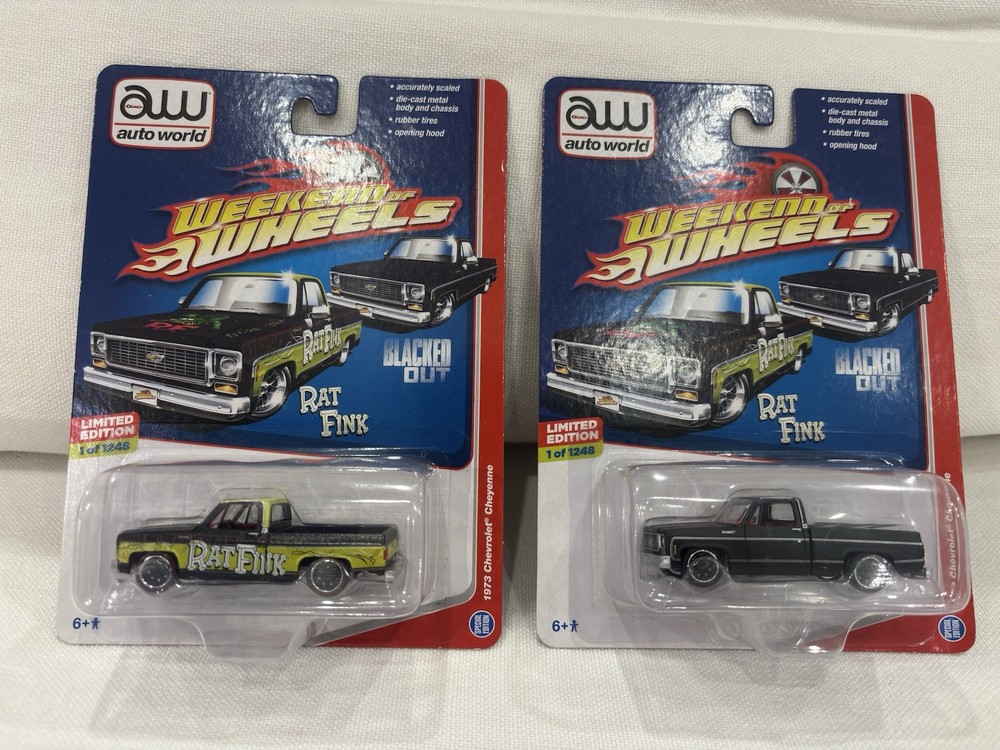Auto World Weekend of Wheels Rat Fink Chevy Trucks Set 1:64 Limited Edition