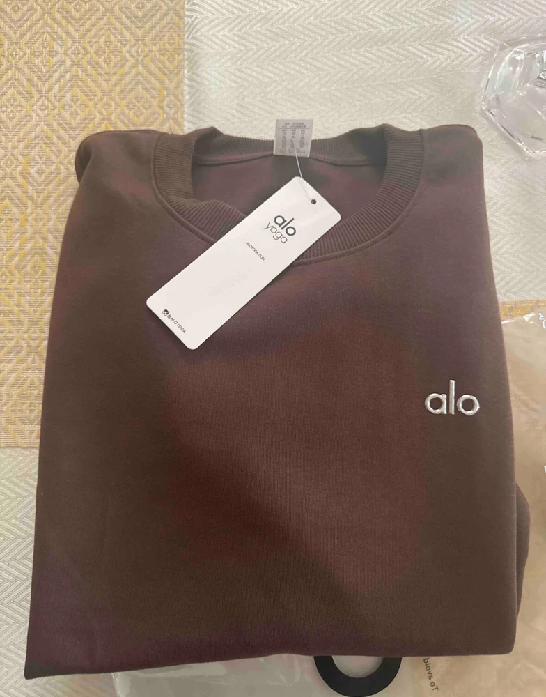 ALO Yoga Sweatshirt Hoodie oversized Brown Trendy Cute