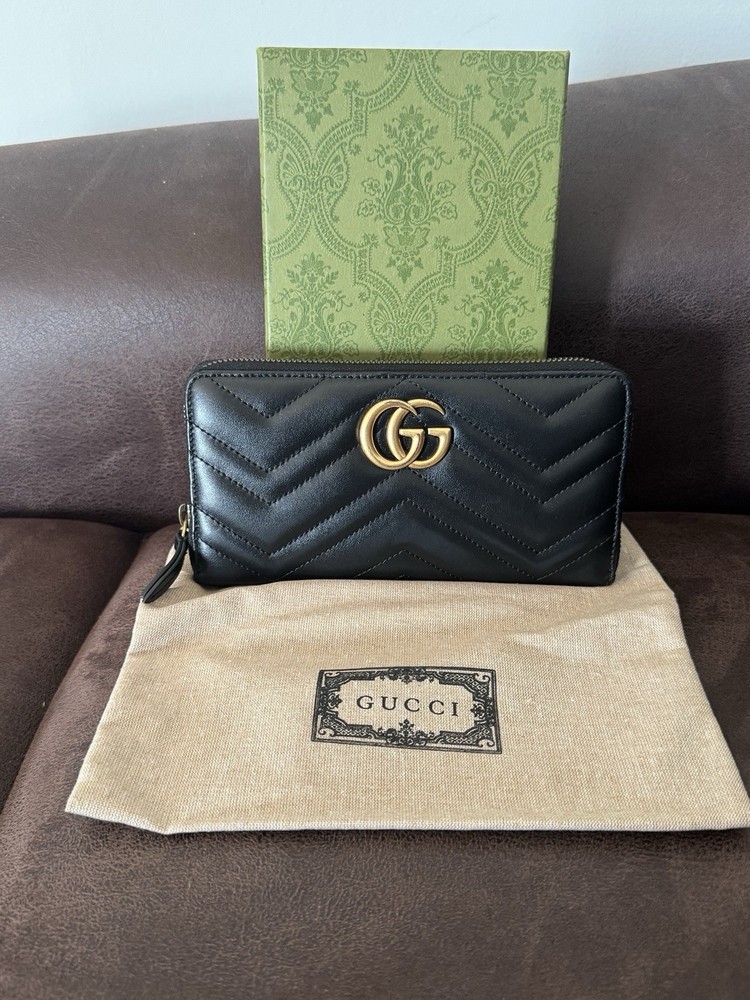 Gucci GG Black Leather Women's Wallet Authenticated Excellent Condition