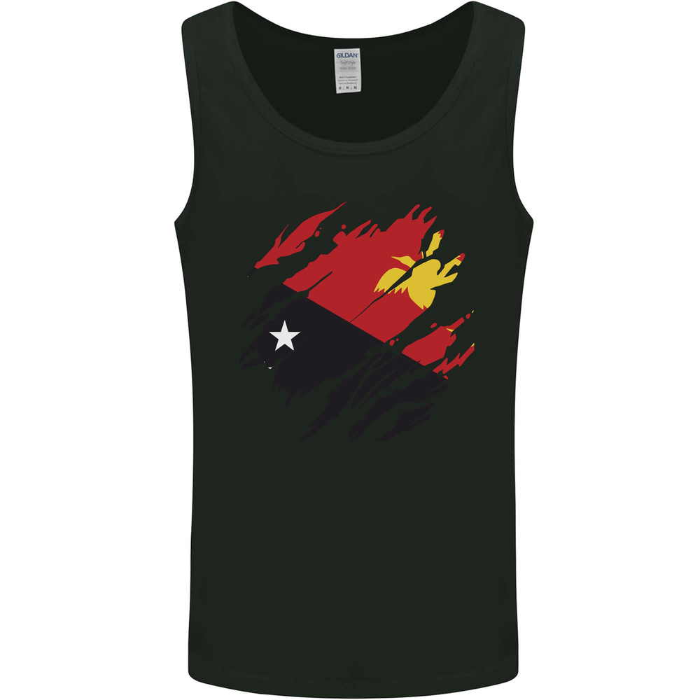 Torn Papua New Guinea Flag Day Football Mens Vest Tank Top