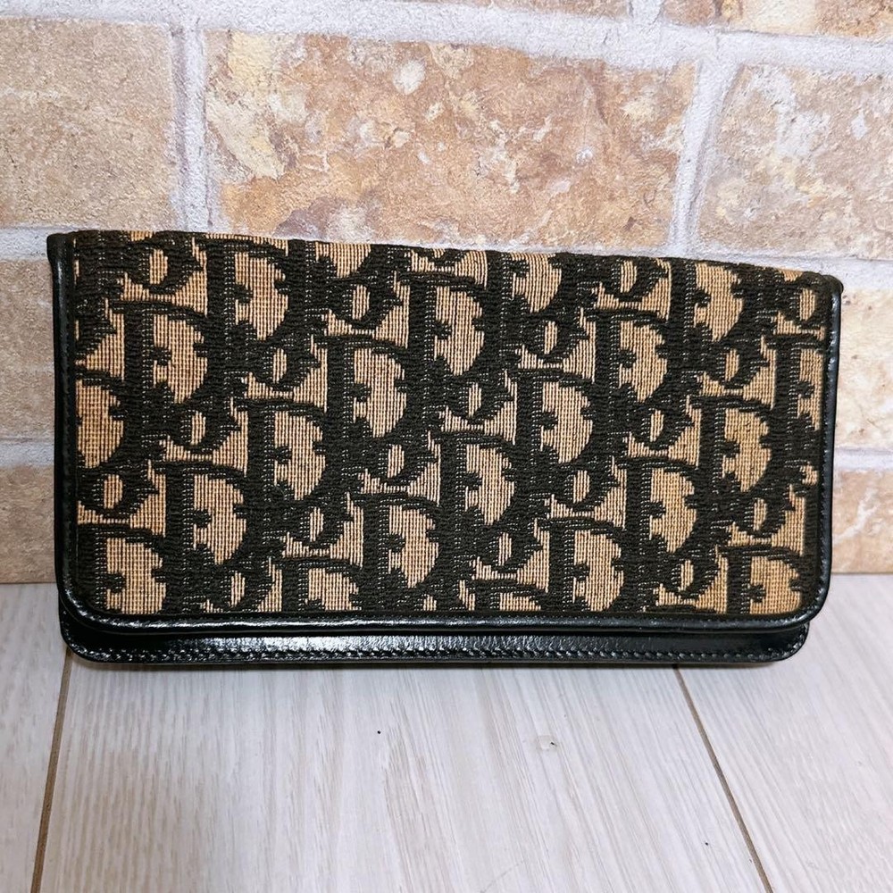 Dior Black Leather Card Holder Wallet Pre-Owned Classic Style