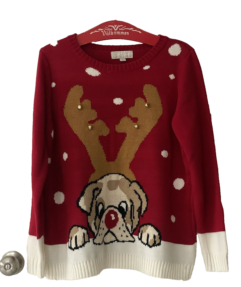 Ugly Christmas Sweater Carolyn Taylor Womens size 1X Reindeer Dog