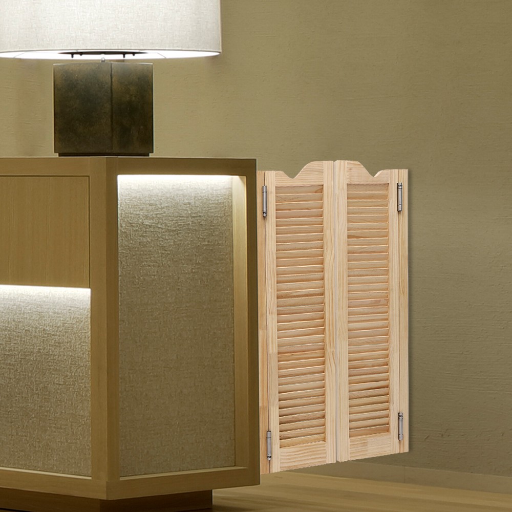 Wood Color  Double Half Door Double-hinged Café Door With Hinges