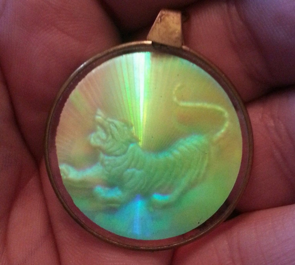 1960s Hologram Pendant: Vintage Tiger Design