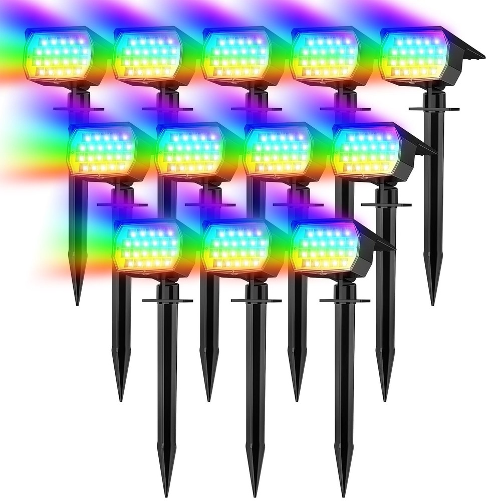 Solar Spot Lights Outdoor Color Changing, [7 Mode/12 Pack] Christmas Landscap...