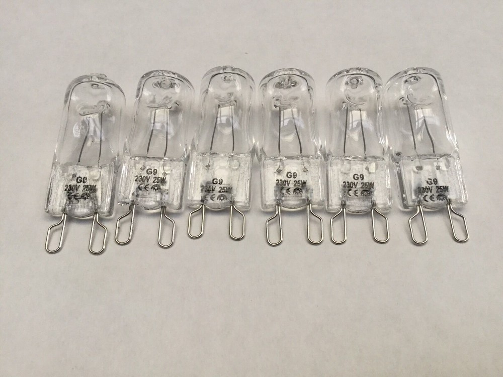 6-Pack 25W Halogen Light Bulbs for Chef 602 Wall Oven, Model CVE602SA, Part Number 944031753, Oven Lamp Globe Replacement