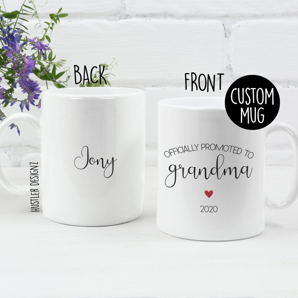 Officially Promoted To Grandma Mug Custom Pregnancy Reveal Mug Pregnancy