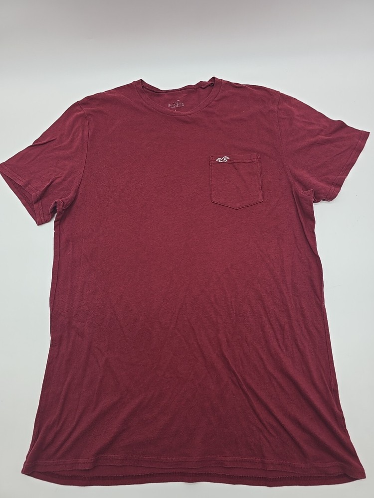 Hollister T-Shirt Men Large Red Pocket Logo Tee..#17928