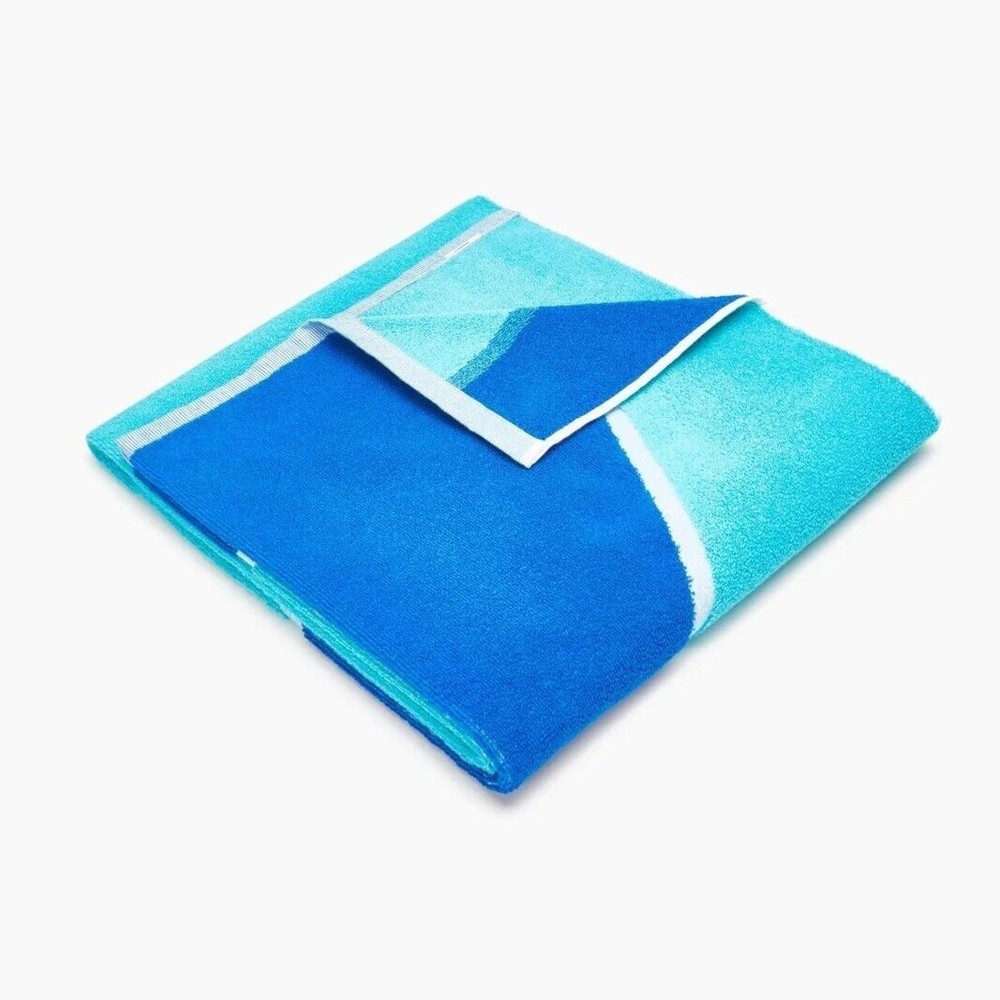 Solid Striped Unisex Intarsia Blue Colorblock Cotton Beach Poolール