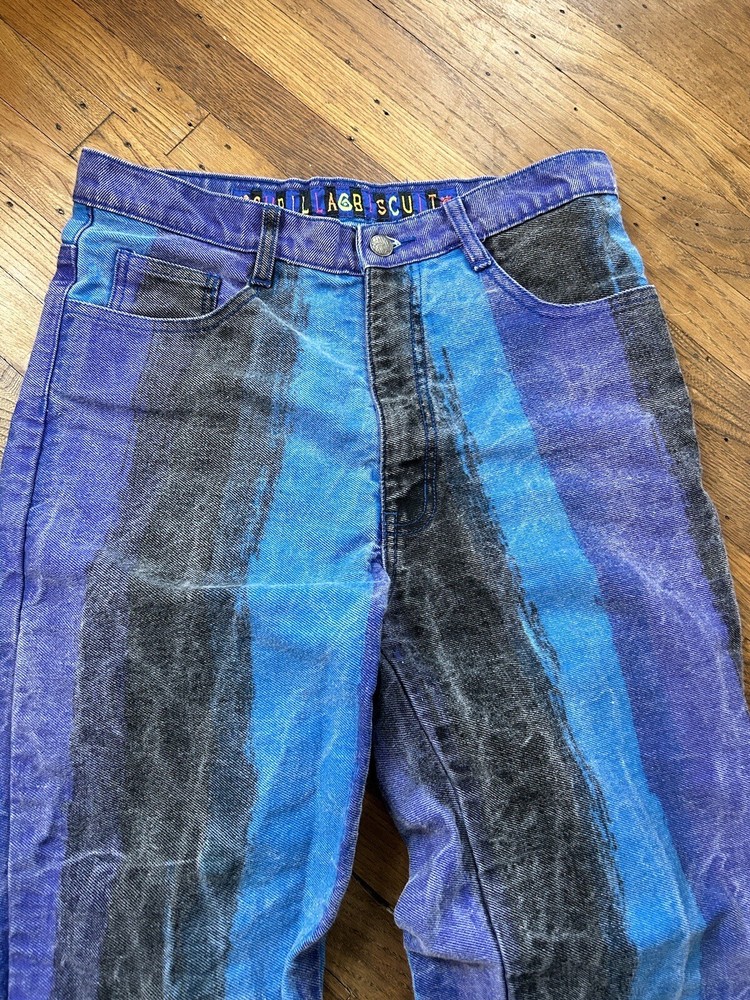 Vintage Gurilla Biscuit Striped Denim Jeans 90s Size 31 Unisex