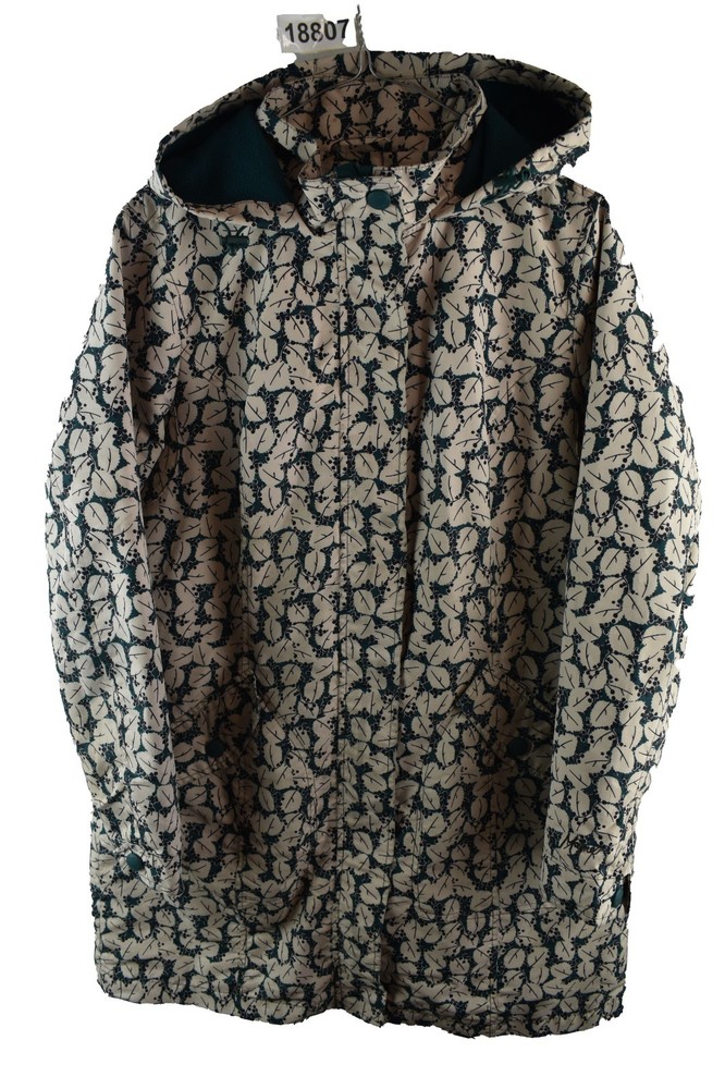 MAINE Beige Floral Rain Coat size Uk 14 Womens Hooded Casual Outdoors Outerwear