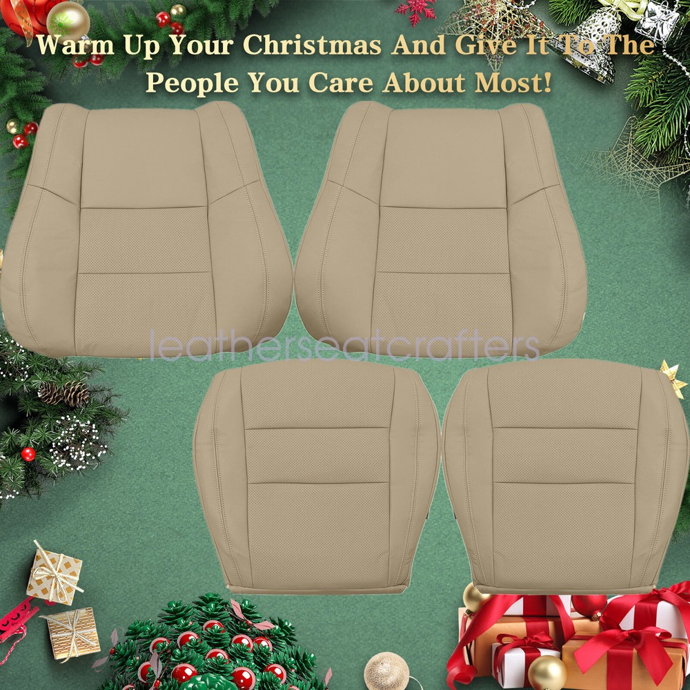 Fits 2011-2016 Jeep Grand Cherokee Both Side Perforated Leather Seat Cover Tan