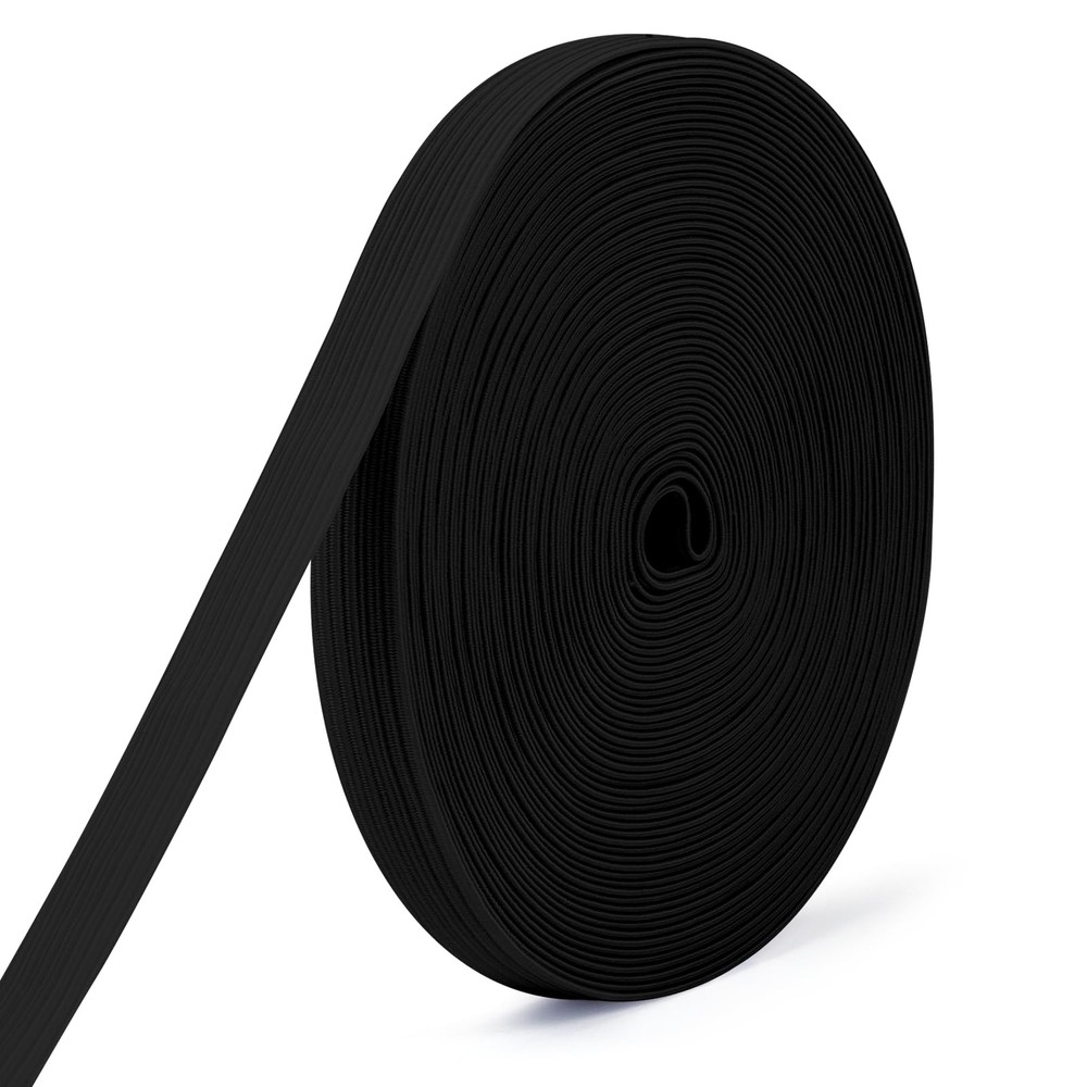 XKDOUS 1/2 Inch 11 Yards Elastic Band for Sewing, Black Knit Elastic Bands C...