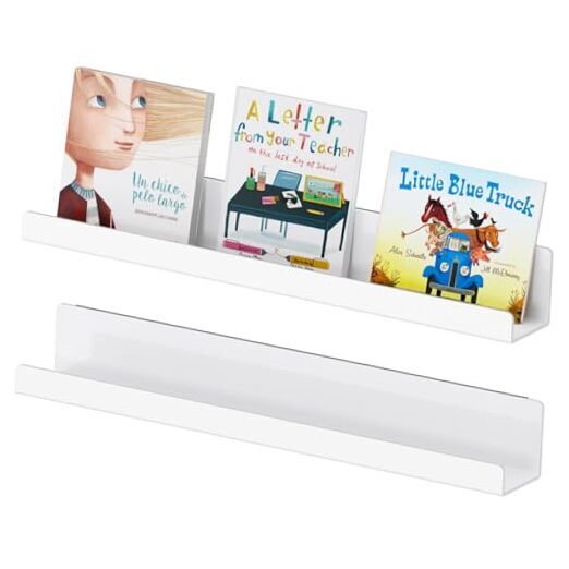 Magnetic Book Shelf forboard, Reusable Acrylic Book Display Shelf with White