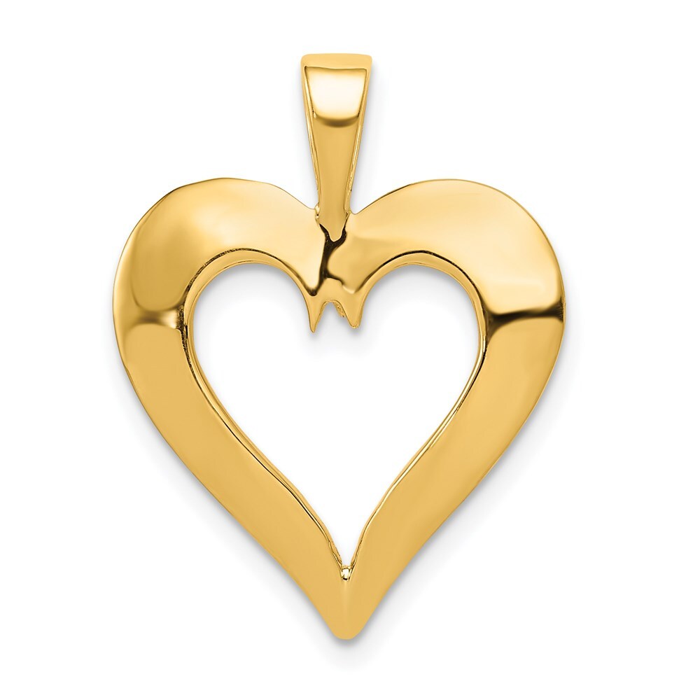 14k Yellow Gold Polished Heart Pendant L-0.99 Inch, W-0.71 Inch 2.42gm