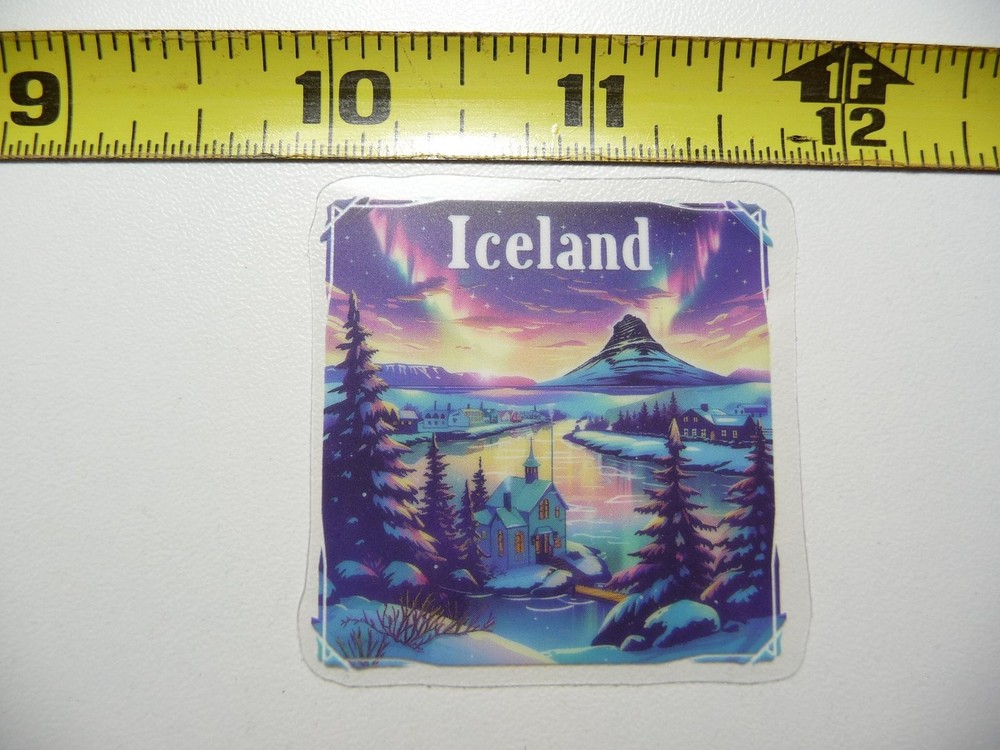 Northern Lights Iceland Travel Sticker Decal Colorful Aurora Site Visit