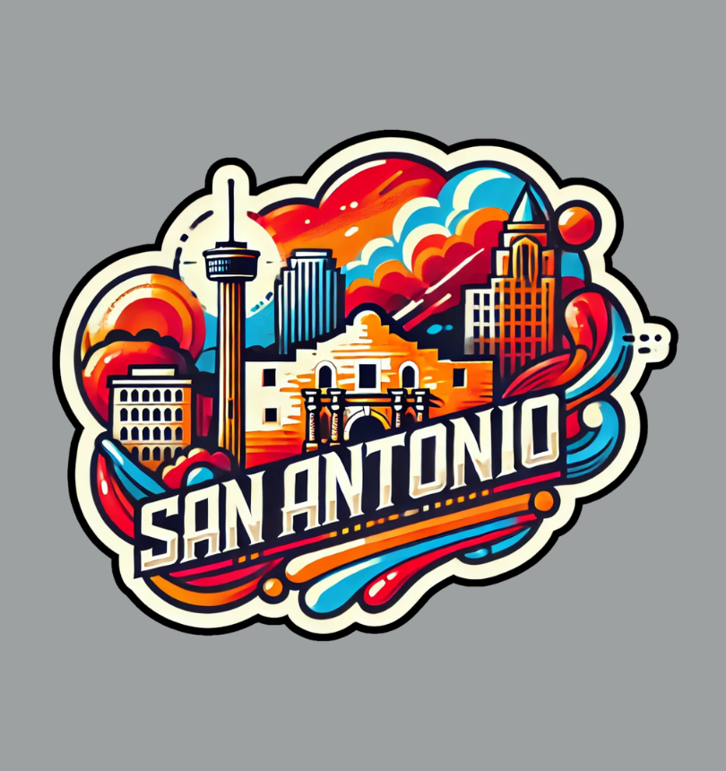 San Antonio Texas Laptop Decal - Unique Alamo City Design